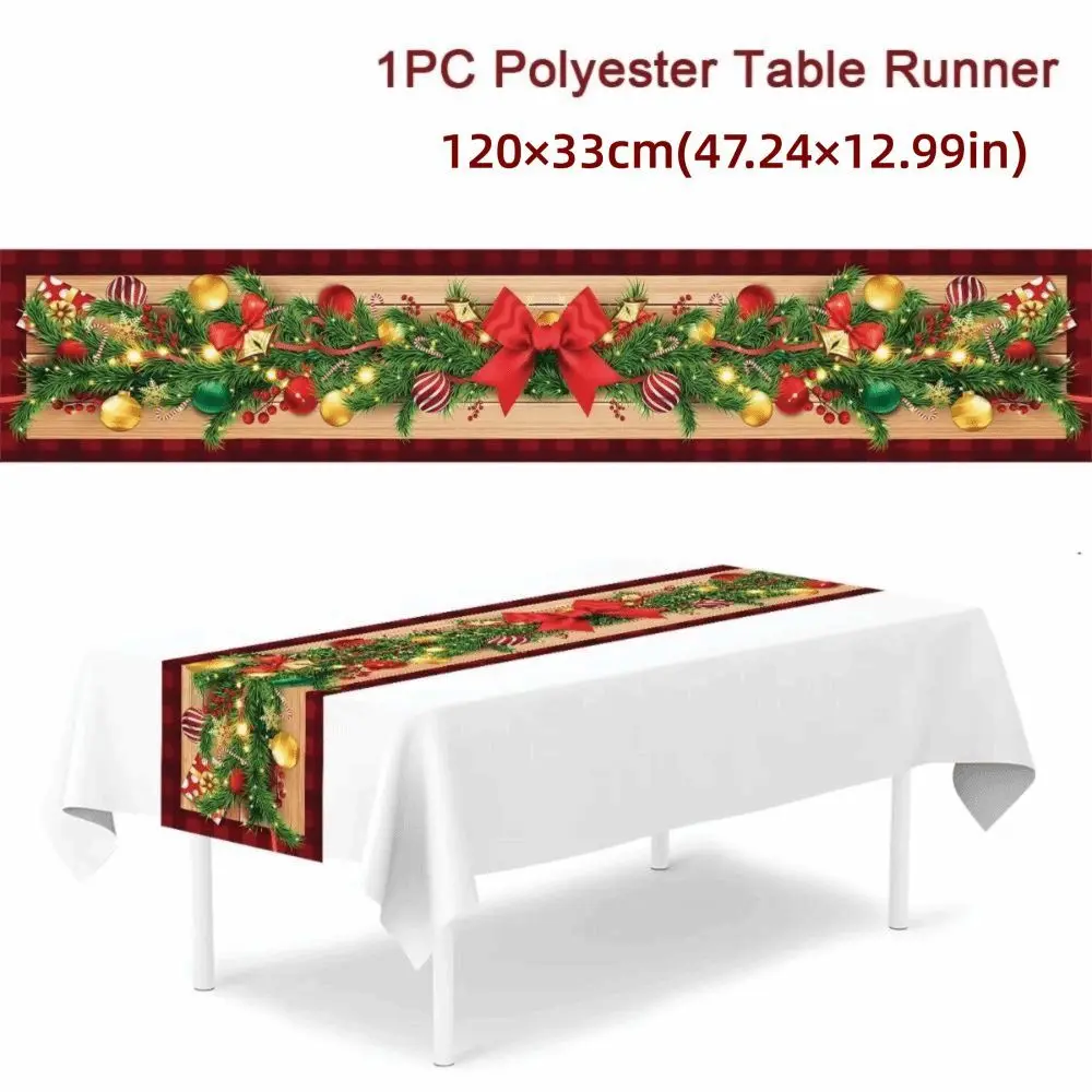 Chemin de Table de noël, nouvel an, père noël, élan, nappe de noël, bonhomme de neige, cadeau, décor de Table, fête de noël
