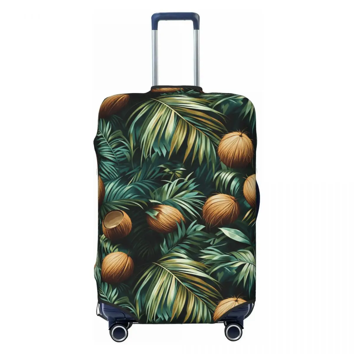 

Dark Green Tropical Coconut Palm Leaf Suitcase Cover Washable Luggage Covers Protector for 18-32 inch