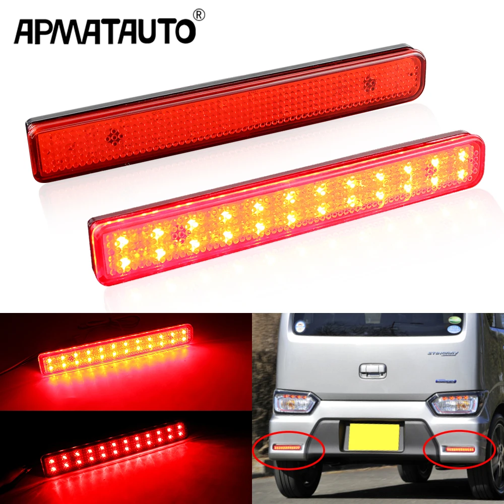 2Pcs Car LED Rear Bumper Light for Suzuki  Wagon R Stingray Running Brake Signal Lights Reflector Accessories