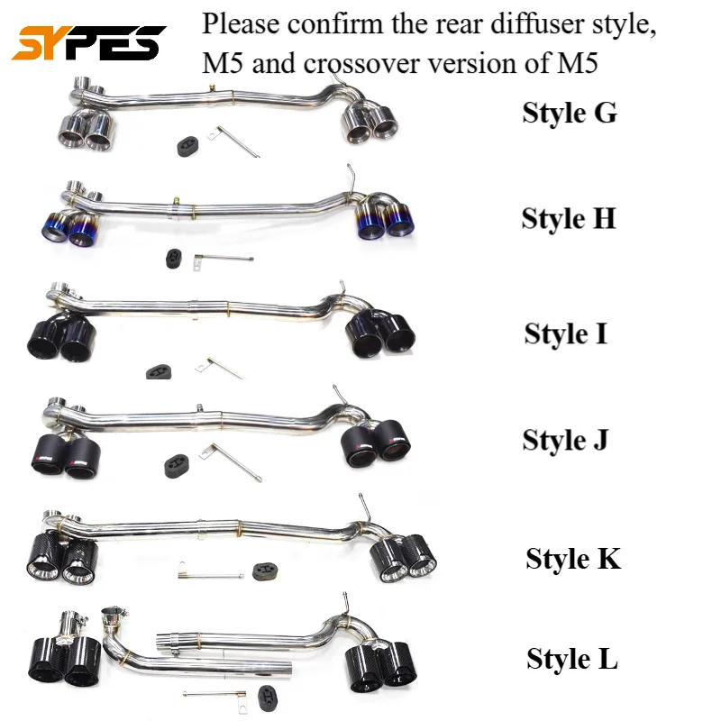 

SYPES Car Exhaust Pipes for bmw F10 F18 520i 523i 525i 528 530i Stainless Steel Carbon Fiber Exhaust Tip AK M System Muffler Tip