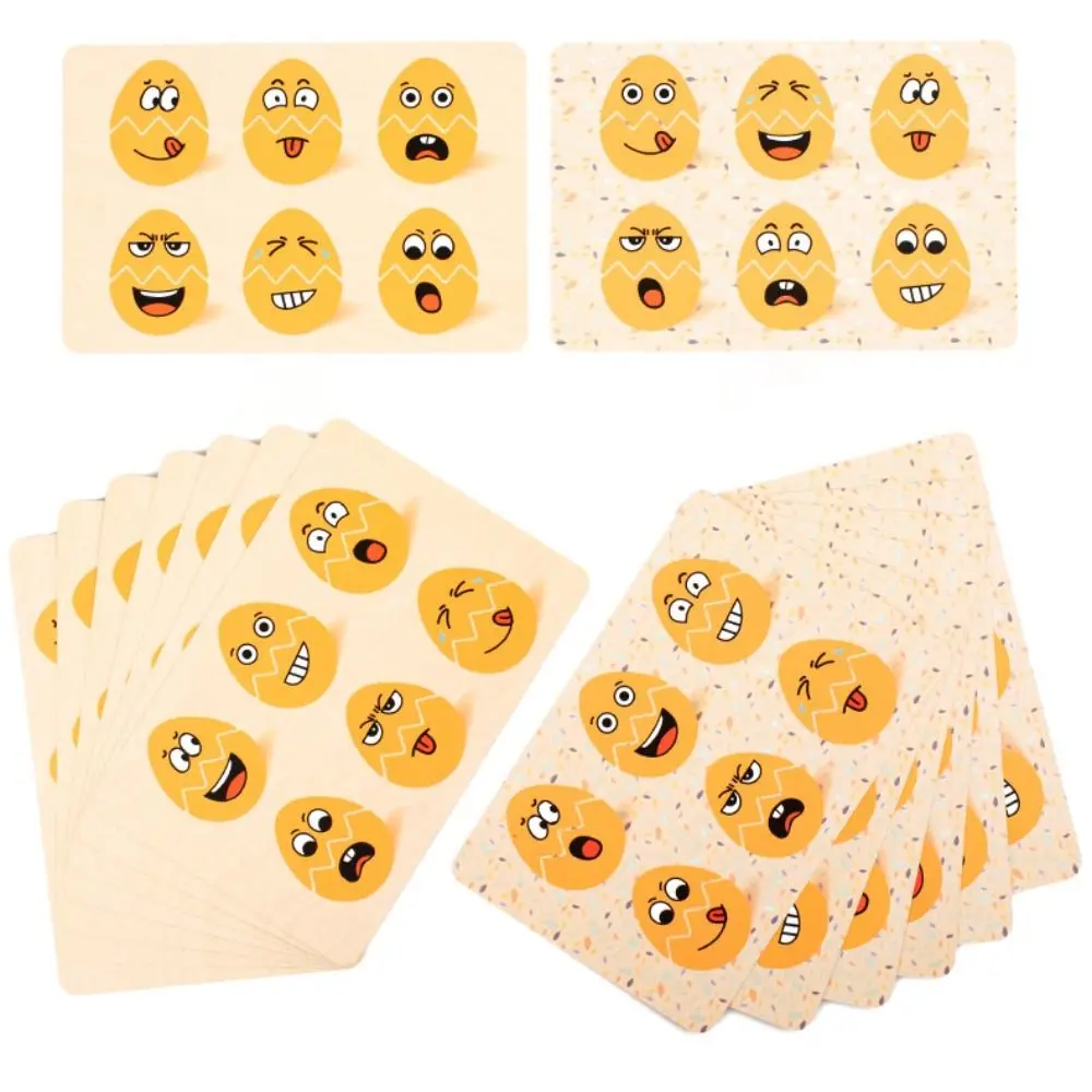 Early Childhood Education Kids Emotion Puzzles Puzzle Game Wooden Montessori Parish Toys Facial Expression Building Block images - 6