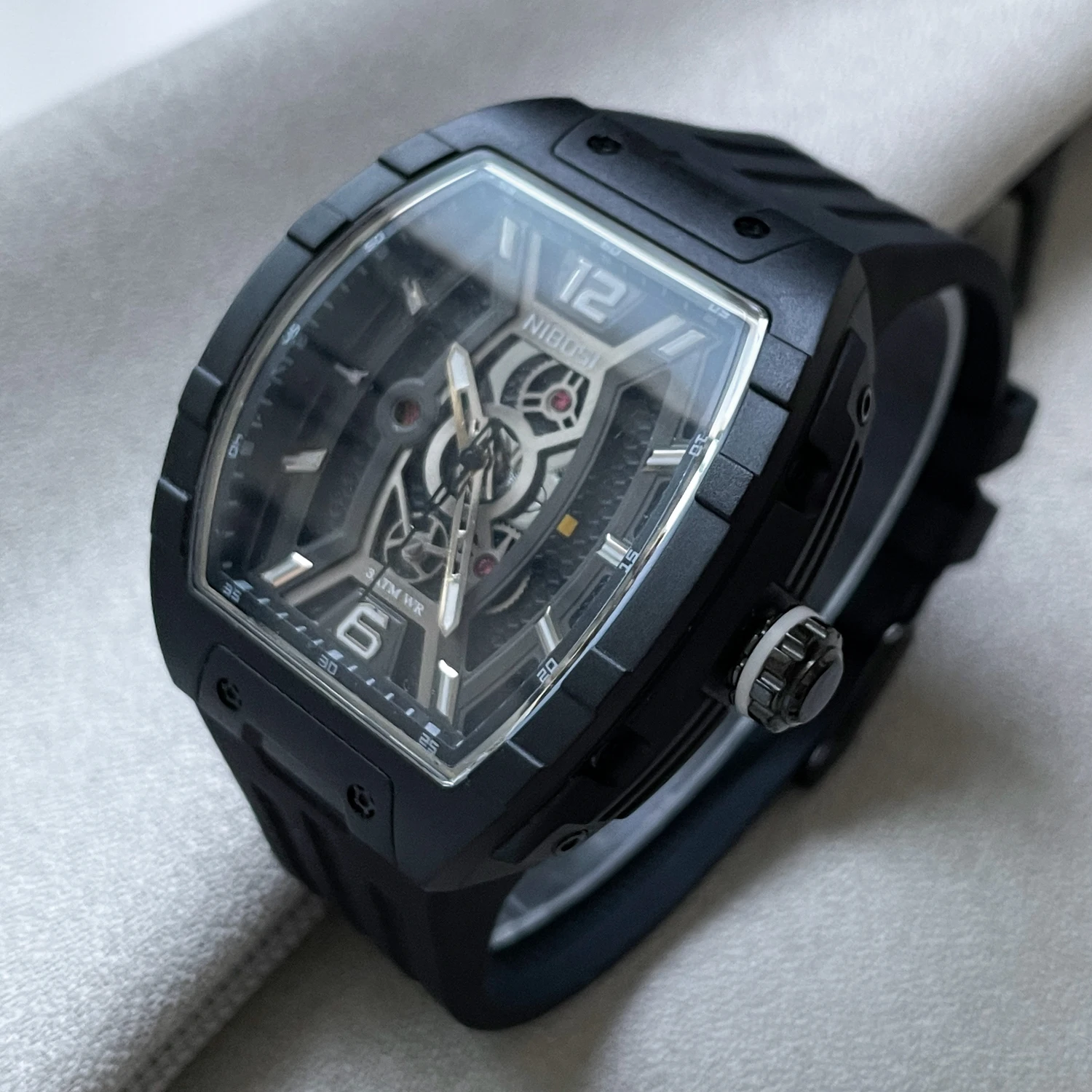 ساعة CILOA الفاخرة على شكل برميل للرجال بمينا كبير، ساعة كوارتز عصرية كاجوال، موديل جديد 2025، طراز عتيق، هدية رائعة