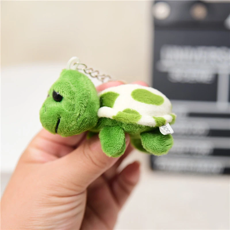 Niedliche Mini-Cartoon-Schildkröte weichen Plüsch tier Anhänger exquisite Schildkröte Schlüssel anhänger Mädchen Tasche Schmuck Schult asche Ornament