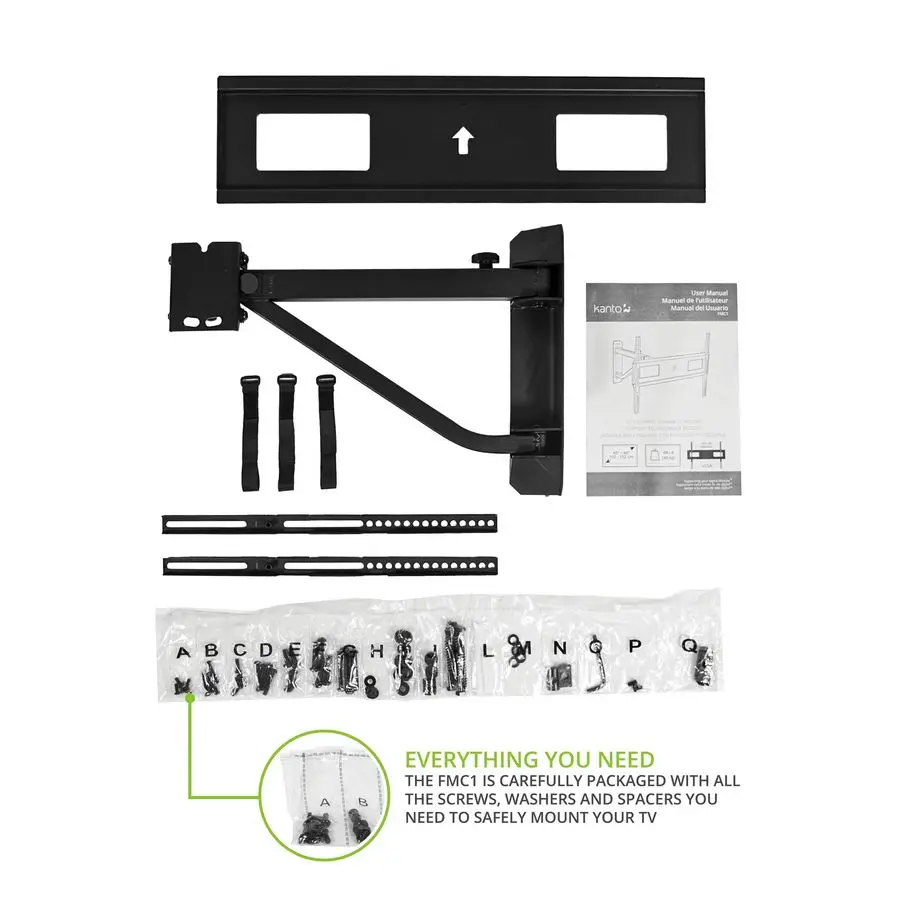 Supporto TV angolare telescopico FMC1 per TV da 40 pollici a 60 pollici Nero