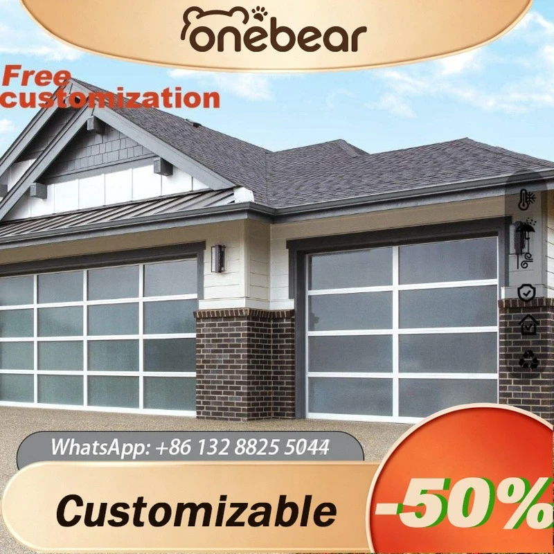 Any Size Custom Stylish Decorative Glass Garage Door Matches Various Home Styles Reasonable Structure Easy For Modification