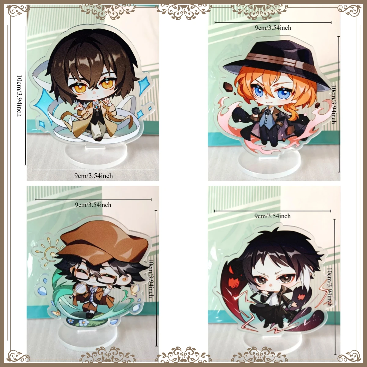 

Anime Bungo Stray Dogs Dazai Osamu Mini Acrylic Stand Figures Cute Cartoon Plastic Models Desk Decoration Collectibles