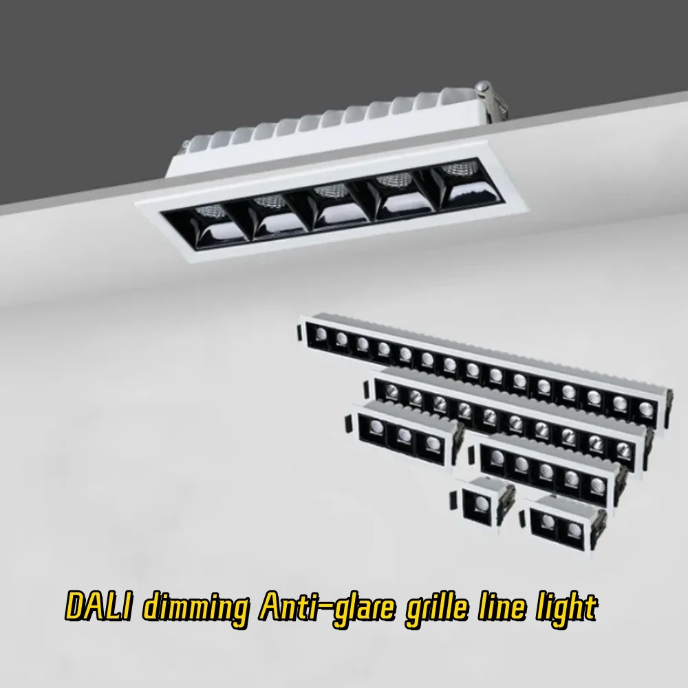 Imagem -02 - Dali Dimmable Recesso Anti-refletor Led Grelha Linha de Luz Smd 6w 10w 20w 30w 3510-15head ac 220v Iluminação Interior