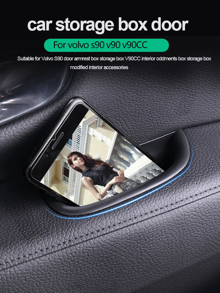 Auto Vordertür Aufbewahrungsbox Organizer Container Halter für Volvo S90 V90 V90CC Zubehör 2016 2017 2018 2019 2020 2021 2022 23 – Detail 1