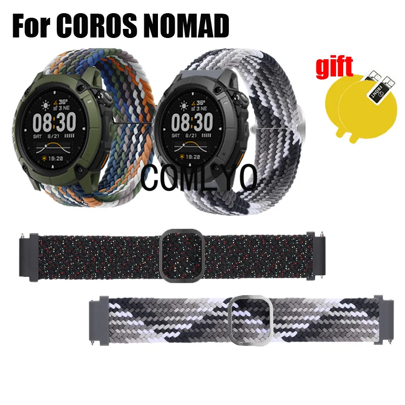 ل COROS NOMAD حزام الساعة الذكية حزام النايلون قابل للتعديل لينة تنفس معصمه سوار واقي للشاشة فيلم #1