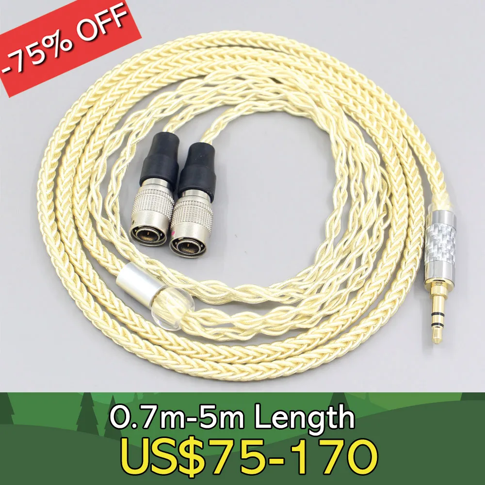 

8 Core Gold Plated + Palladium Silver OCC Alloy Cable For Mr Speakers Alpha Dog Ether C Flow Mad Dog AEON headphone LN007633