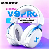 MCHOSE V9 Pro Gaming Auriculares inalámbricos 7.1 Auriculares con sonido envolvente Micrófono con cancelación de ruido Baja latencia Ligero para PS5 PC SWITCH