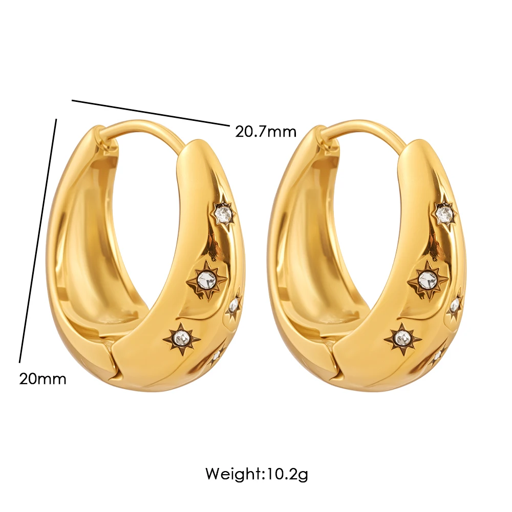 Neu eingetroffen: Modische Ohrstecker, Ohrringe, Creolen, Hochzeitsschmuck, Geschenkideen, Ohrringe für Damen, 18 Karat vergoldeter Edelstahl. – Detail 10