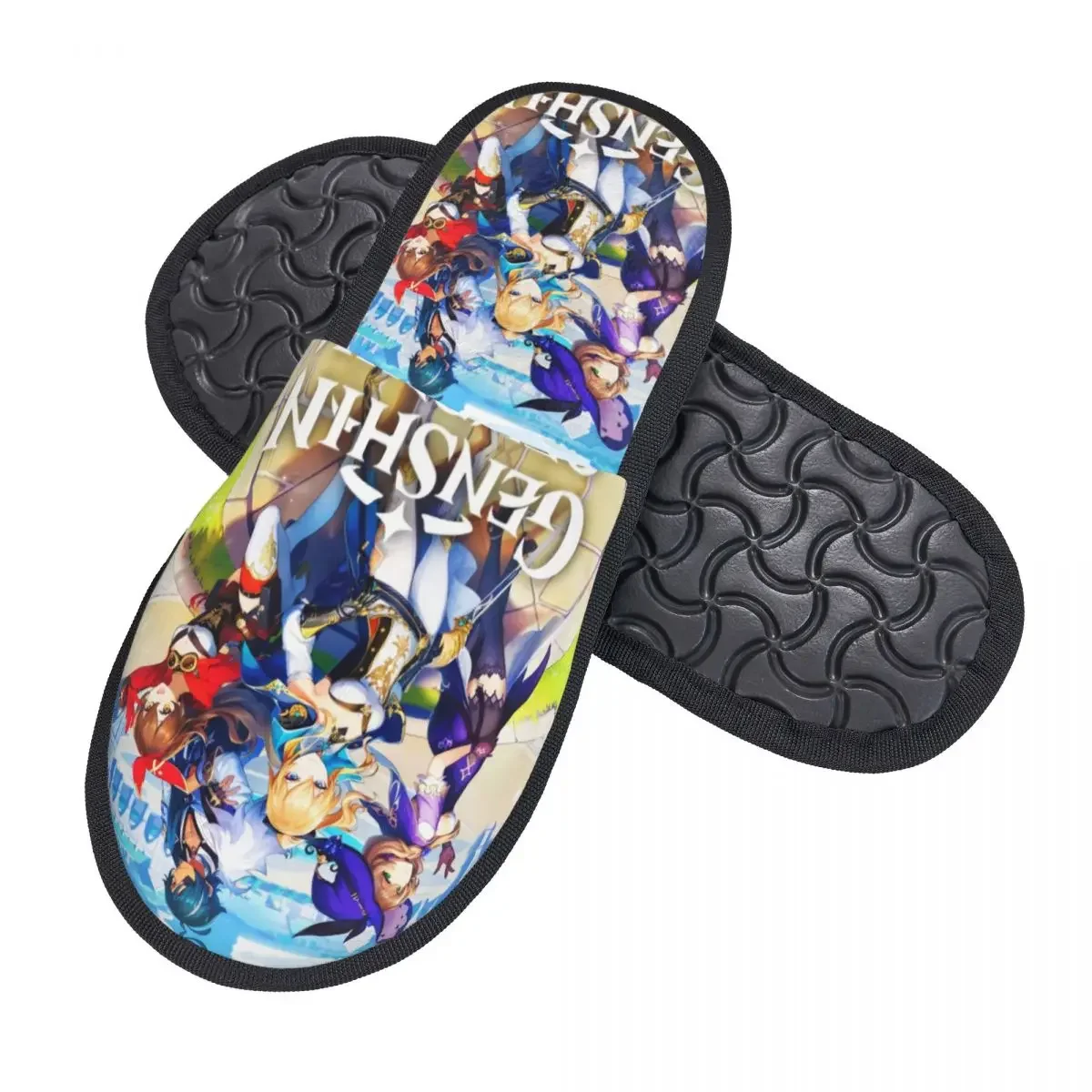 Custom Anime Genshin Impact Memory Foam Slippers Women Comfy Warm Manga Kawaii House Slippers