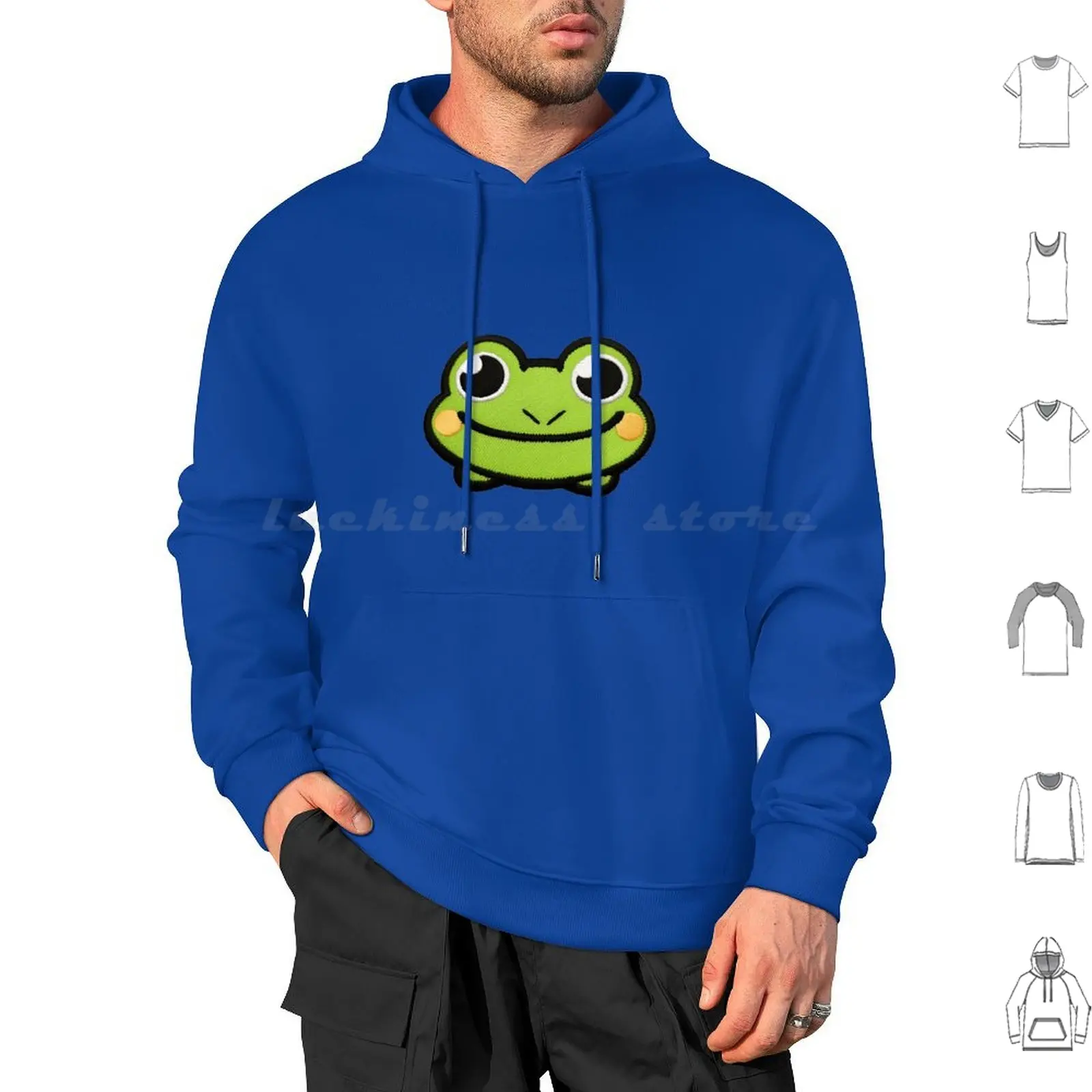 Froggy Patch Hoodie cotton Long Sleeve Patch Textile Embroidery Patches Frog Cute Kawaii Todd Cute Frog