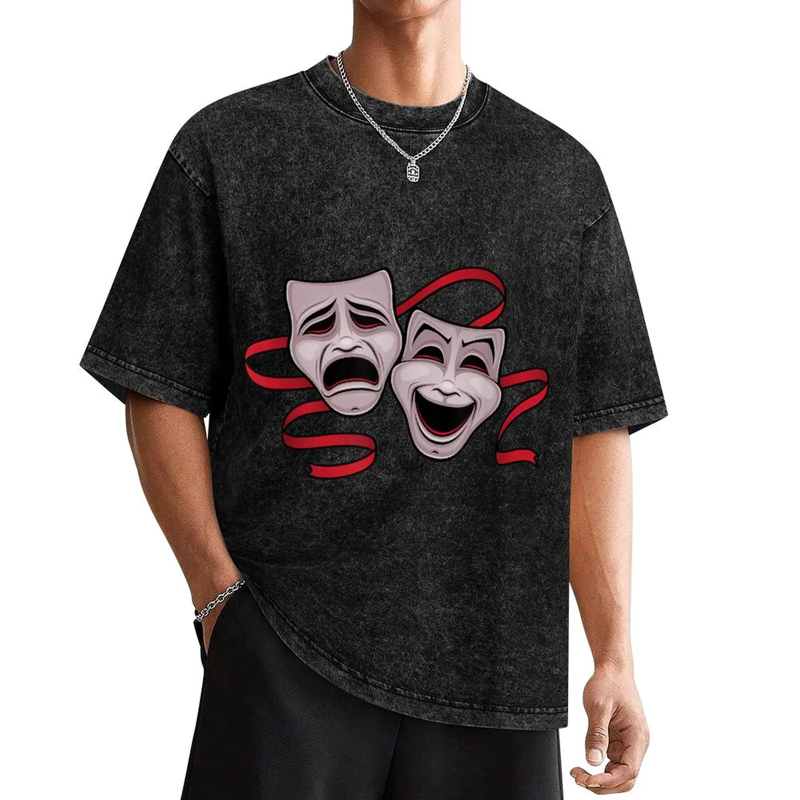 

Drama Comedy And Tragedy Mask T-Shirt customizeds anime Personalized t-shirt black t shirts for men