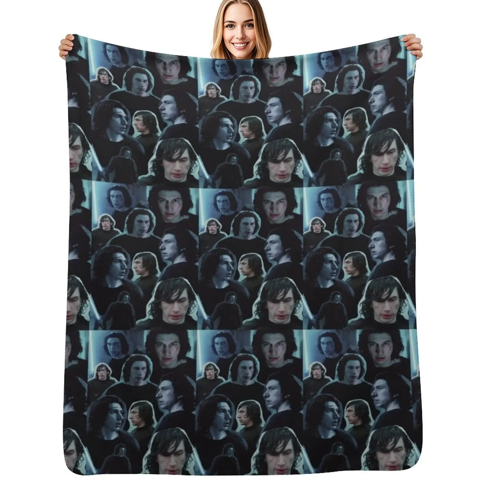 

Adam Driver as Ben Solo Collage Edit Throw Blanket for sofa Sofa For Baby for babies Blankets