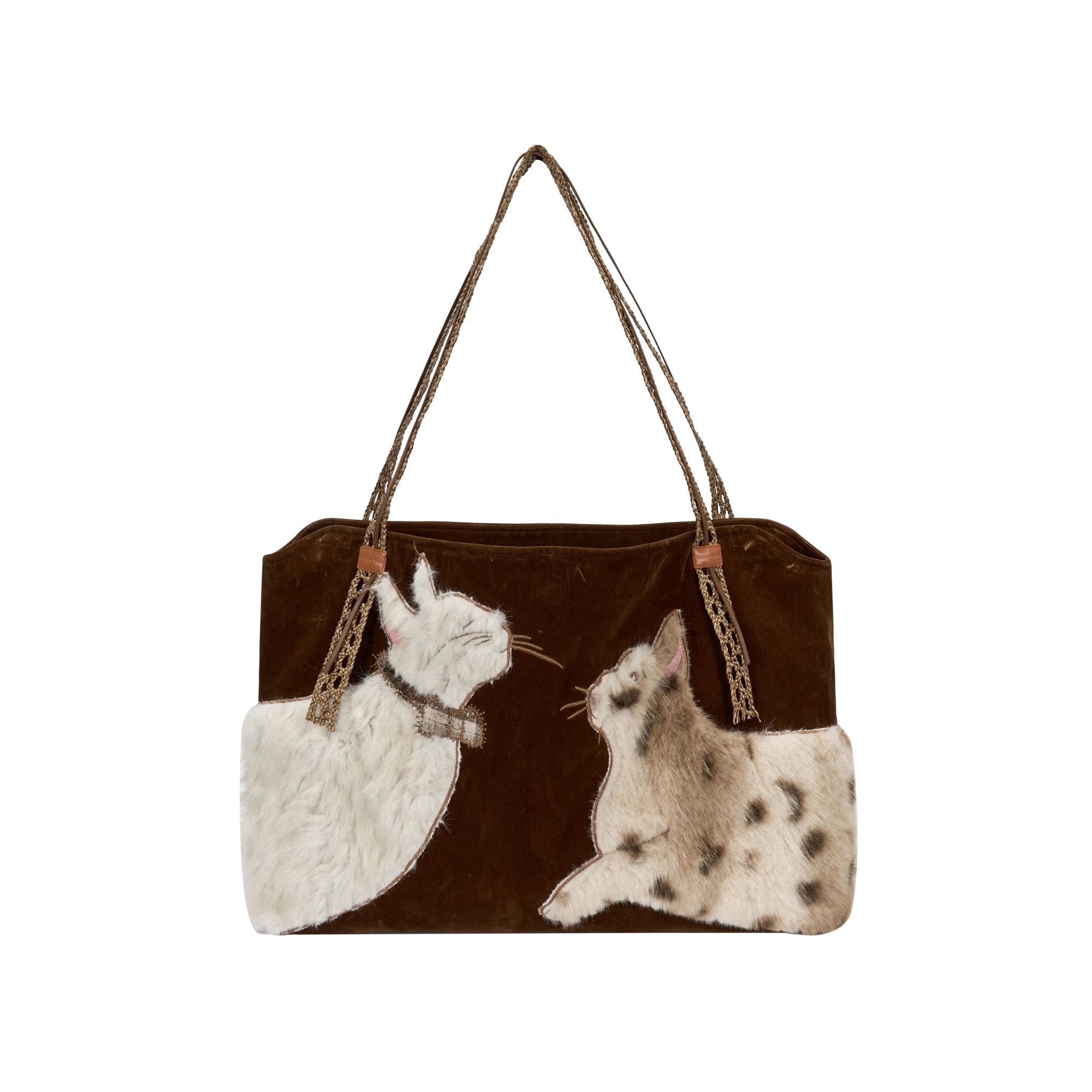 Luxury Brand High-quality Top Layer Cowhide High-quality Fur Animal Patterns Heavy Embroidery Single Shoulder Tote Bag For Women