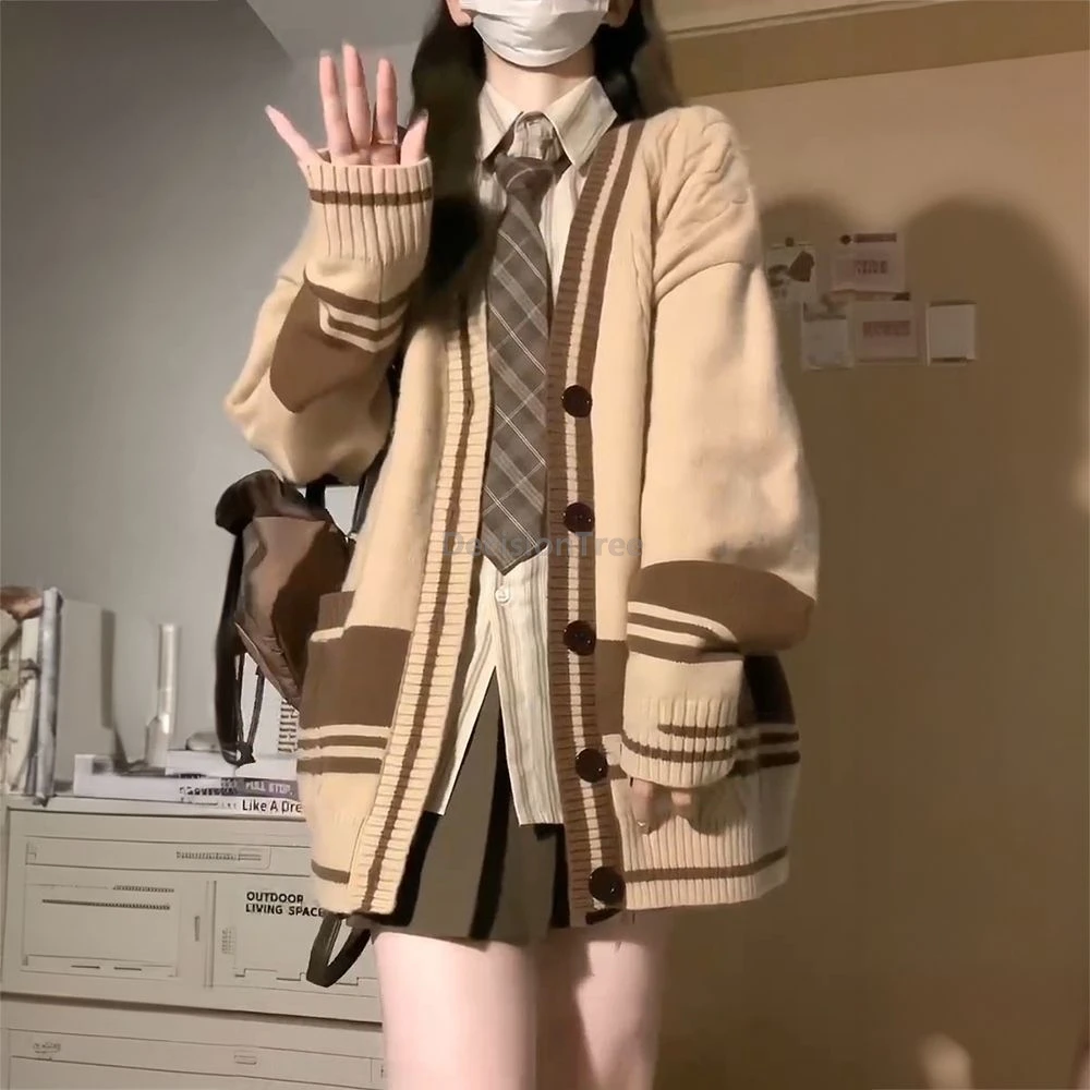 

2025 loose leisure warm academy style jk uniform fashionable lazy style campus clothes big size comfortable winter outfit