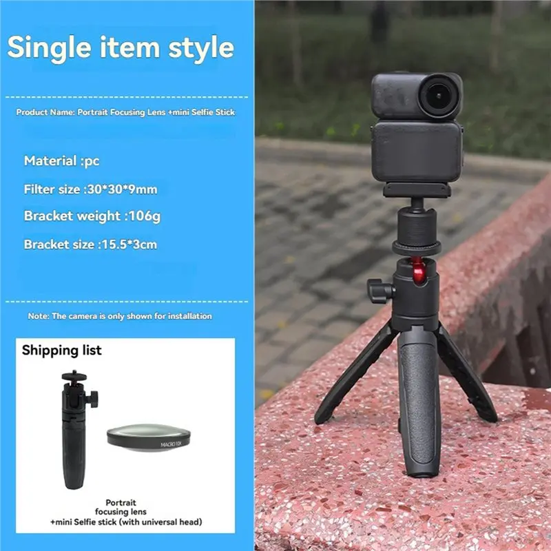 AS95-Für DJI OSMO Nano Action Kamera Kompatibel 10X Objektiv Filter + Mini Selfie Stick Für DJI OSMO Nano MACRO Porträt fokus Objektiv