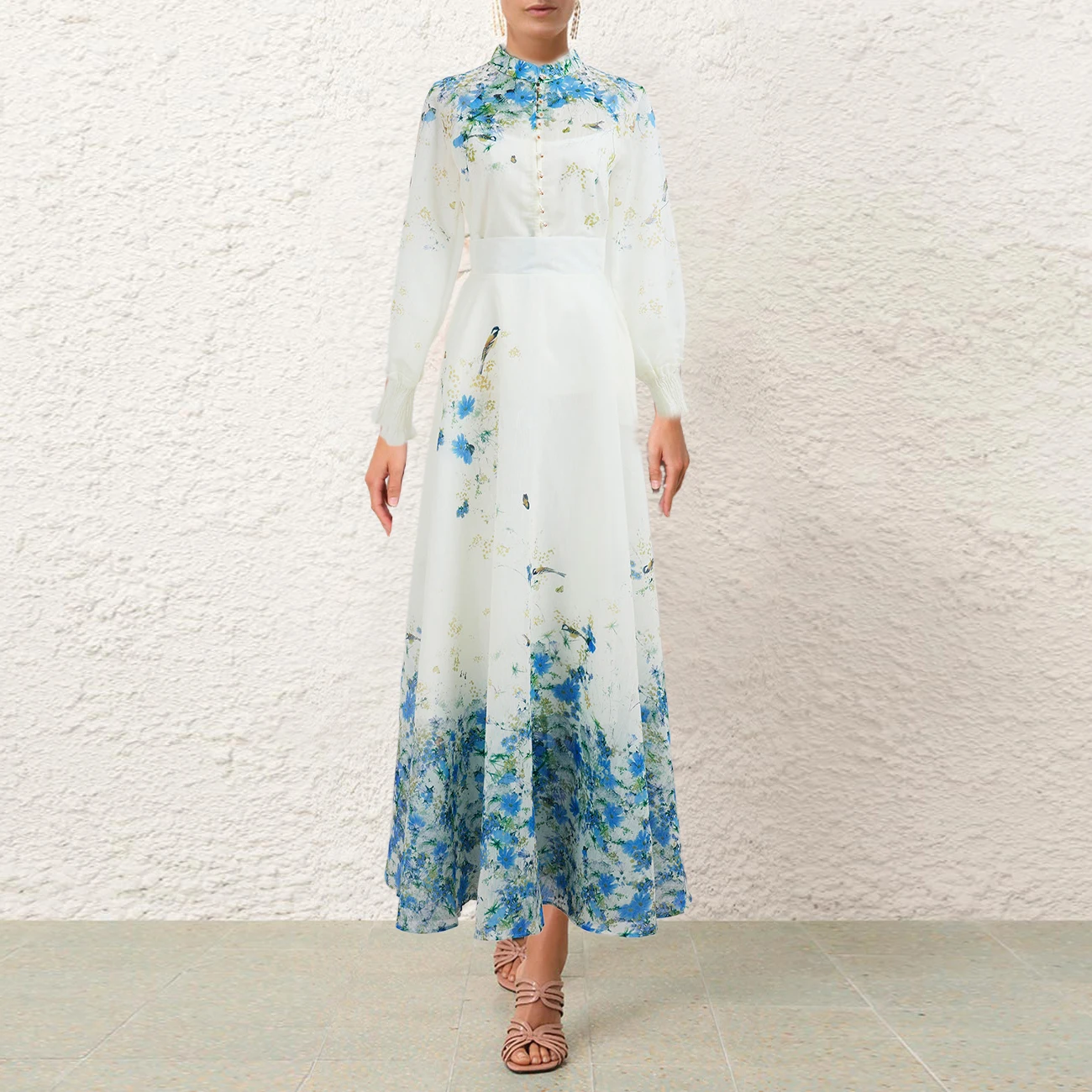 

Летний женский комплект с длинной юбкой с принтом и пуговицами Ele Feel New Sle, большой подол, высокое качество, женская мода