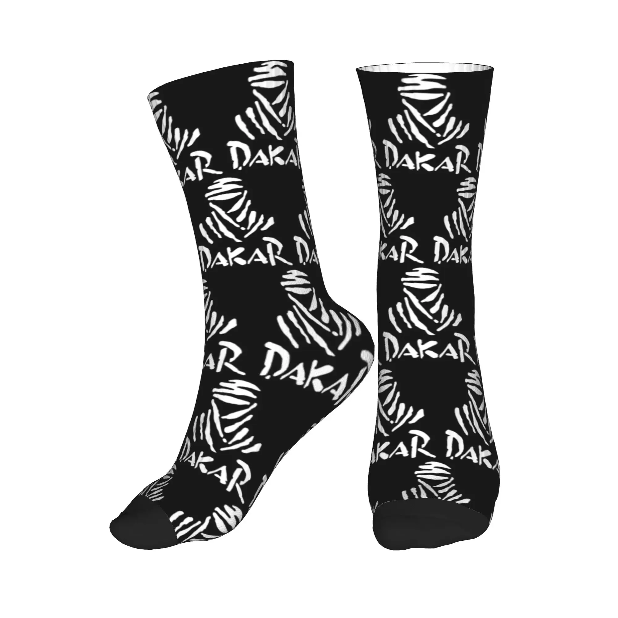 

All Seasons Dakar Rally Motorcycle Sport Middle Tube Socks Sweat Absorbing Crew Socks Funny Stockings for Men Women