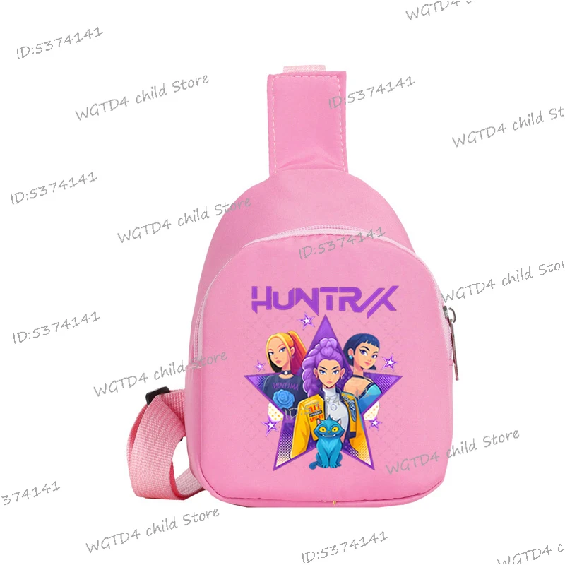 KPop Demon Hunters Cartoon Children's Chest Bag K-Pop Printed Lightweight Shoulder Crossbody Bag Female Kids Mini Bags Gifts