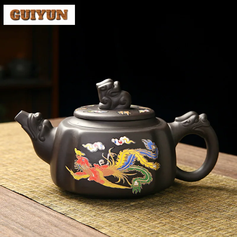 500ml Color-changing Fengming Zisha Teapot Aesthetic Tea Infuser Pot Tea Making Kettle With Strainer Tea Teaset Decoration Set