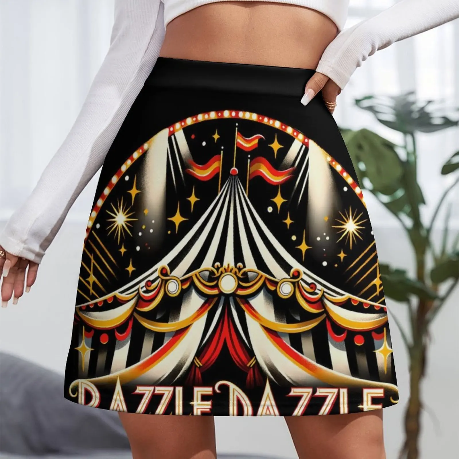 Razzle Dazzle Circus Tent Mini Skirt korean fashion midi skirt for women Mini Skirt