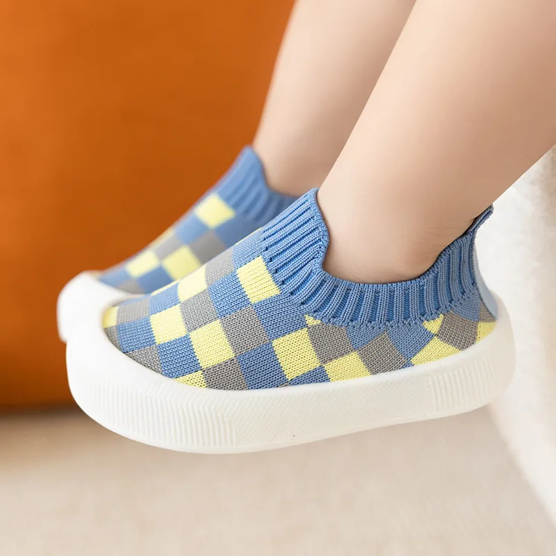 Baby Toddler Shoes Breathable Non-slip Soft Floor Socks Spring and Autumn Simple Cartoon Mesh Soft Soled Baby Shoes