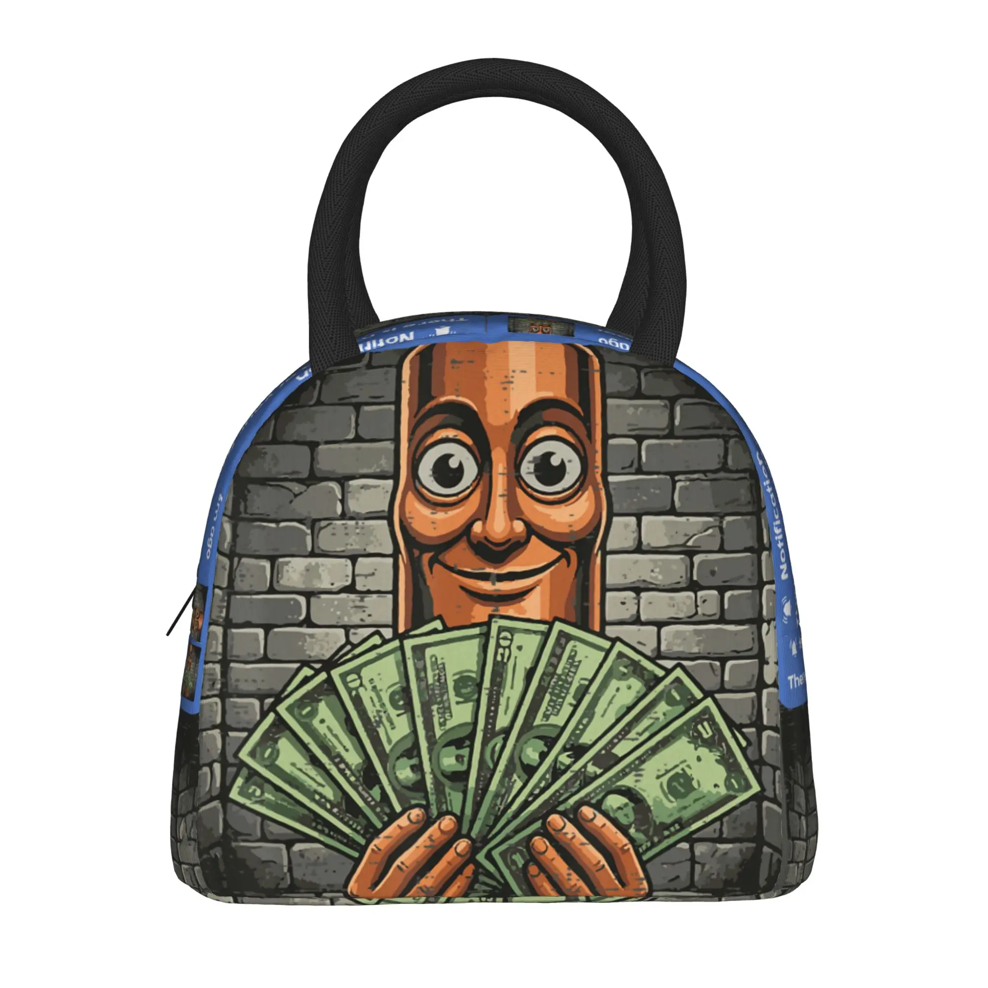 Tung Tung Sahur There is Motion Front Door Meme Lunch Bag Travel Lunch Box For Girls Casual Tote Food Bags Portable Cooler Bag