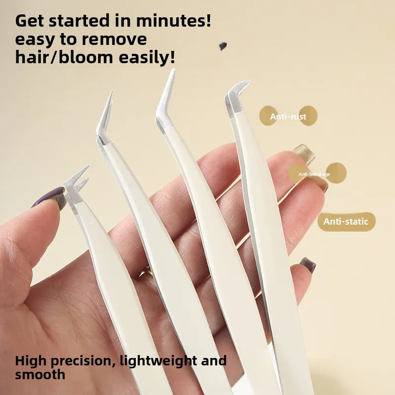 Pinça de cílios postiços para iniciantes, pinça para enxertia de cílios, beleza de cílios, clipe de sobrancelha, ferramentas de maquiagem