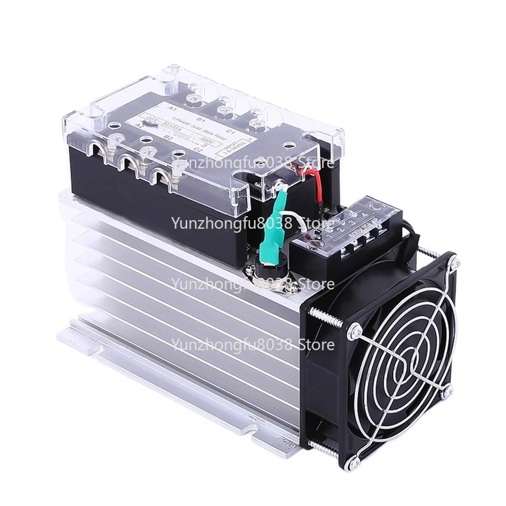 

JGX-33100A Three Phase Solid State Relay AC480V 100A DC control AC Solid State Relay SSR AC Three DC-AC With Fan and Radiator