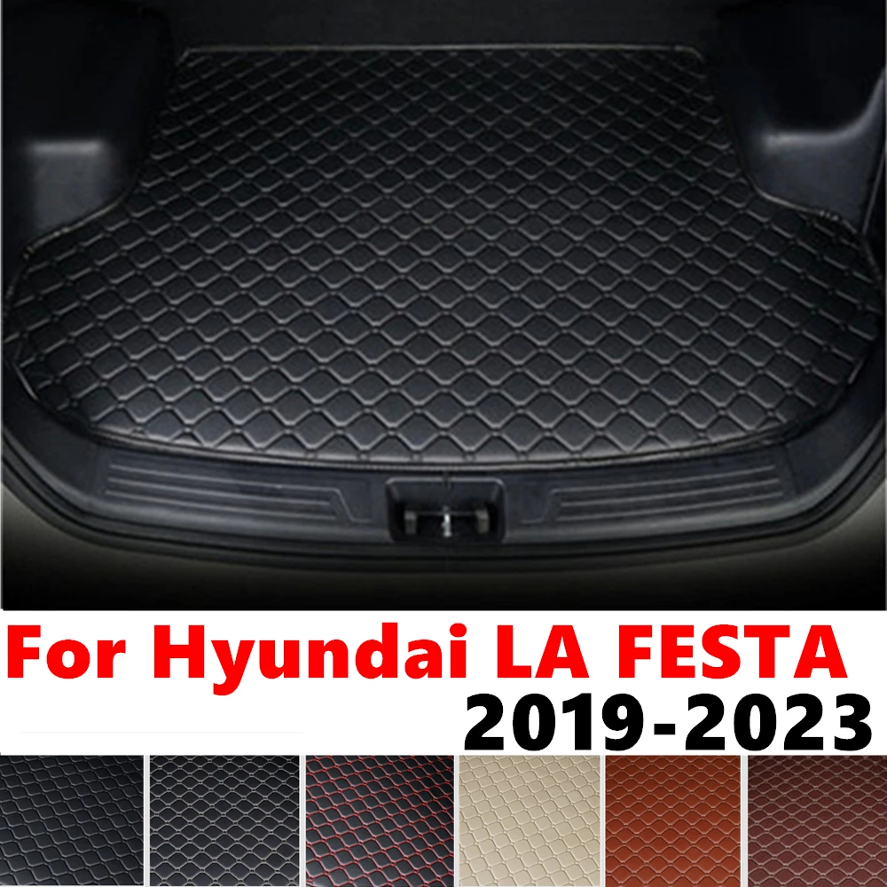 Car trunk mat for Hyundai LA FESTA 2023-2021 2020 2019 Rear Cargo Liner Carpet Interior Accessories Tail Boot Tray luggage Pad