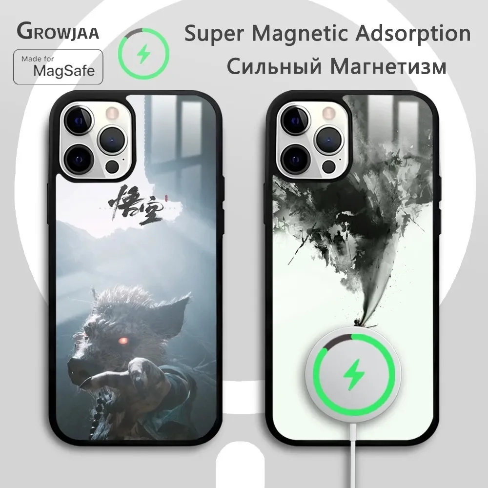 

Game Black Myth Wukong Phone Case For iPhone 16 15 14 13 12 11 Pro Max Plus Mini Magsafe Mirror Wireless Magnetic Funda