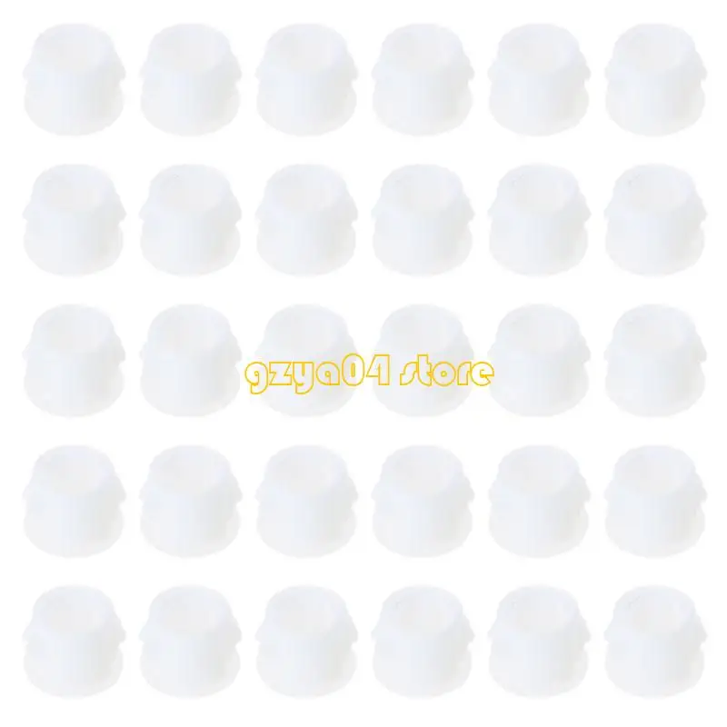 K3kd 30pcs ثقب أبيض المقابس من نوع تدفق البلاستي