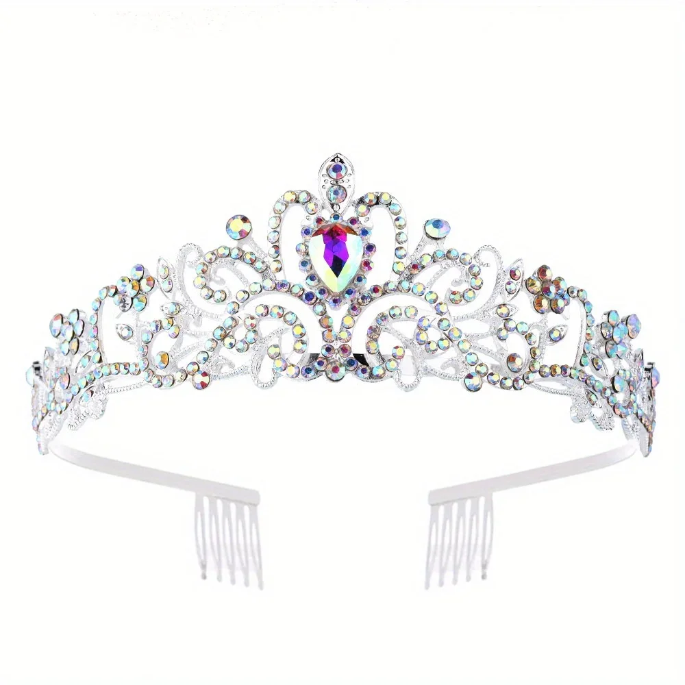 Wedding Hair Tiara Crystal Bridal Tiara Crown With Comb Rhinestone Prom Diadem Tiaras And Crowns Bridal Wedding Hair Accessories image 5