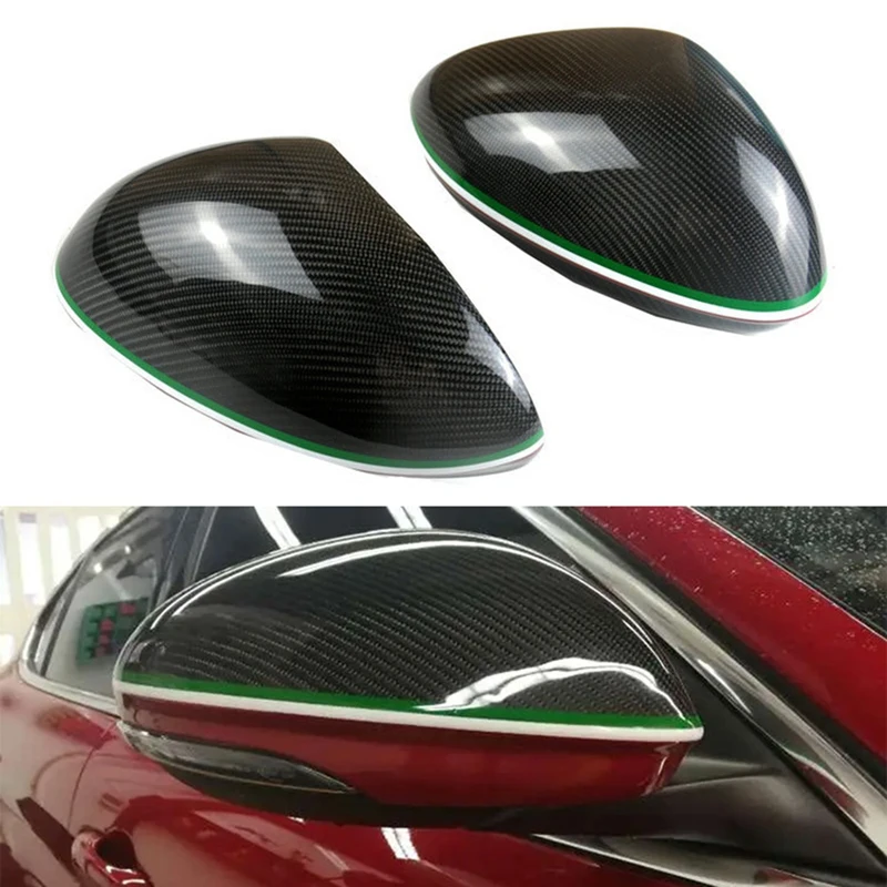 Carbon Fiber Rearview Mirror Cover Side Wing Mirror Shell For Alfa Romeo Giulia 952