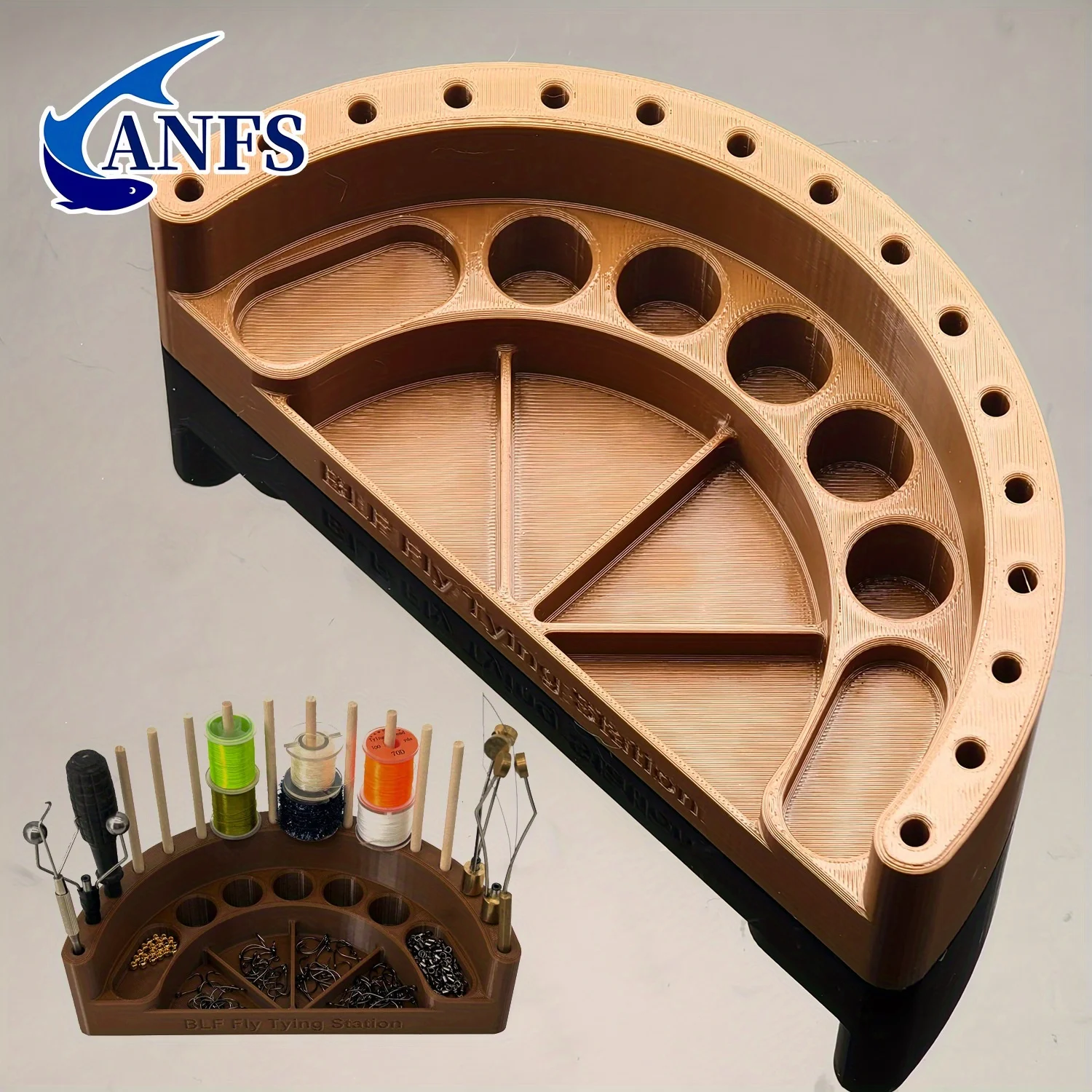 منظم علبة ربط الذبابة الممتاز من ANFS - محطة ربط الذبابة PETG ملحقات صيد مثالية للصياد #3