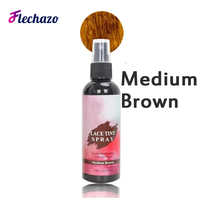 Lace Tint Spray For Lace Wig Light Medium Dark Brown Lace Spray - 100Ml 3.38Oz Lace Hair Dye Wig Tint Spray Easy To Use