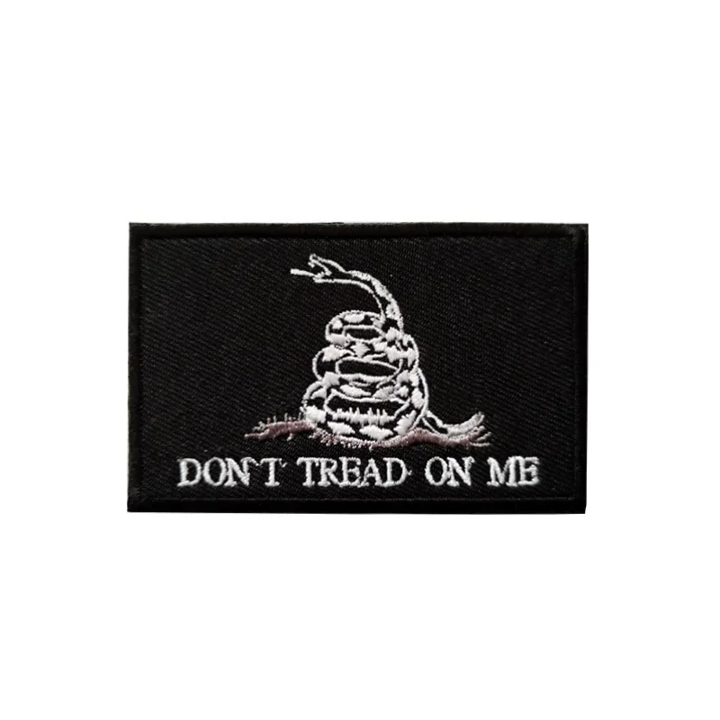 DTOM Embroidery Patch Don\'t Tread on Me Morale Badge Viper Alert Strip Hook Loop Sticker American Tactical Patch for Combat Suit