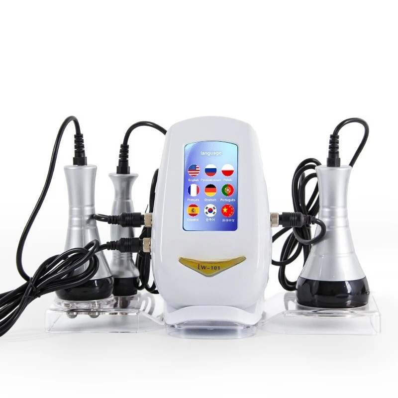 

Cross-border three-in-one body sculpting instrument equipment slimming instrument negative pressure ultrasonic micro-current