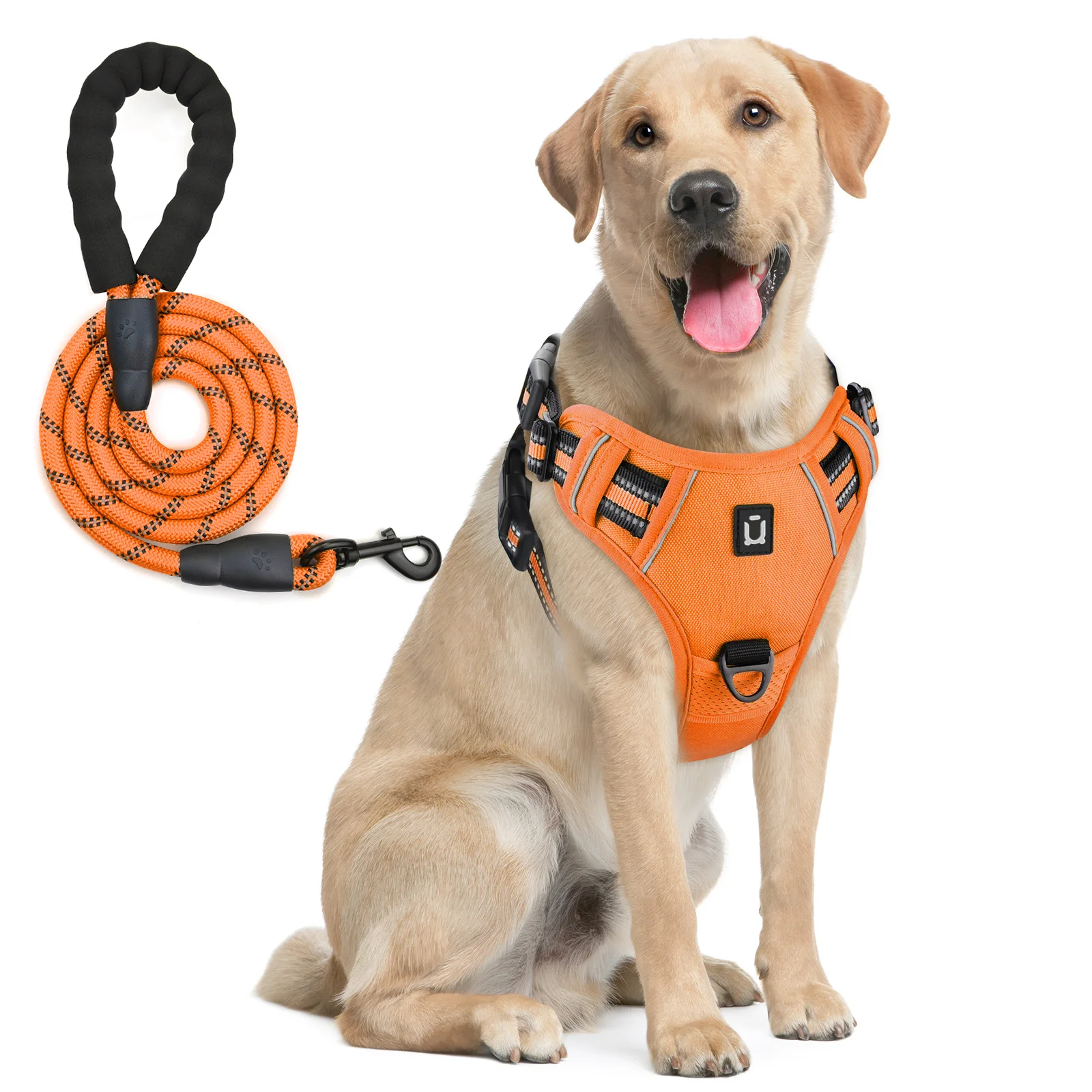 Reflective Dog Harness And Leash Set, Escape Proof No Pull Vest_voghion.com