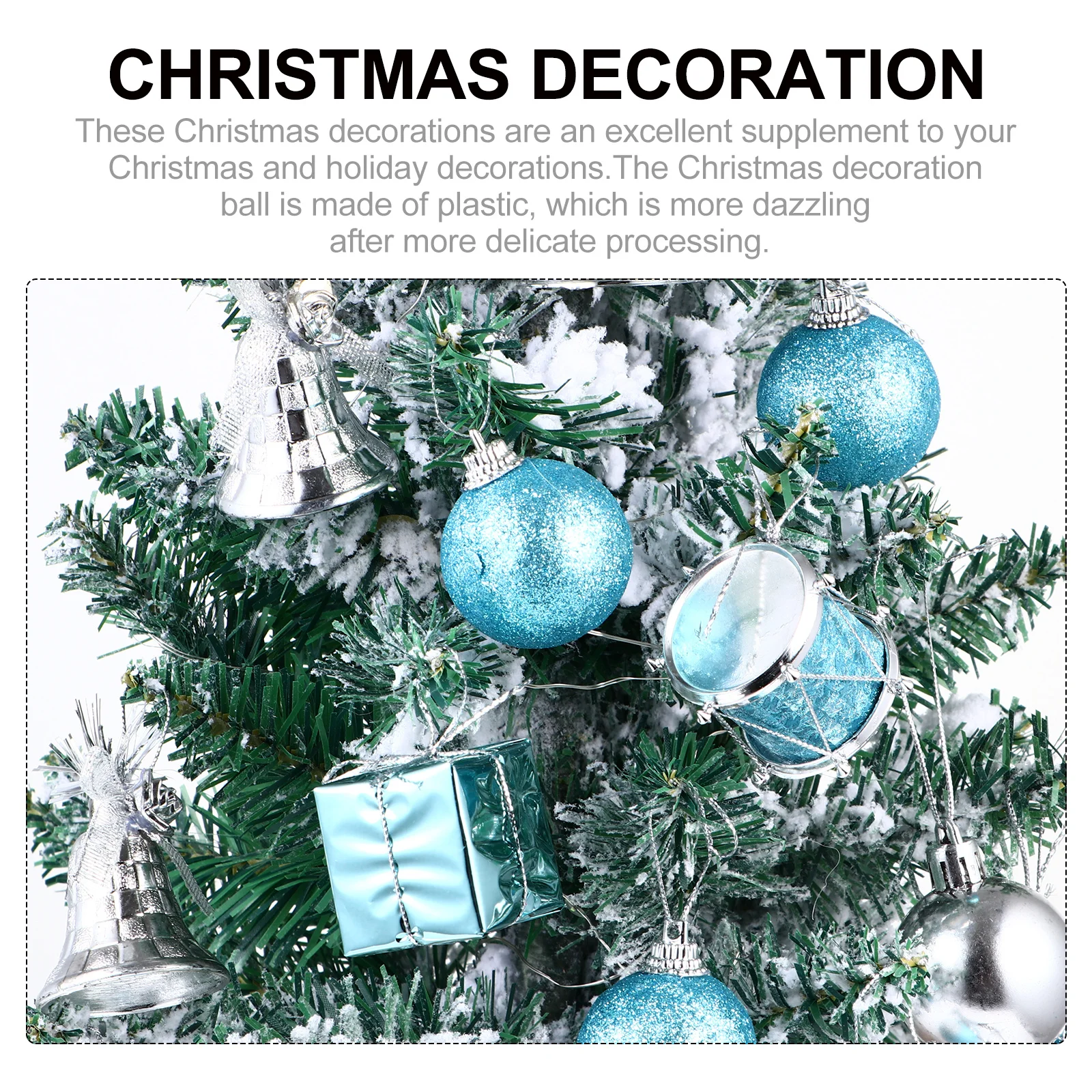 

32Pcs Christmas Tree Decorations Stylish Lightweight Ornament Set Creative Mini Jingle Bells Plastic Hanging Decorations Festive