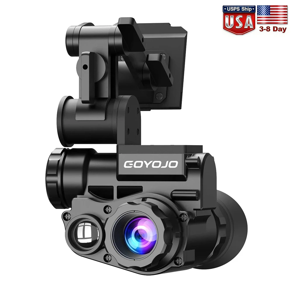 GOYOJO NVG10 Night Vision Goggles Monocular, Helmet Mounted, 1x Magnification & 3X Zoom NVG, 1080p Video Recording, Head Mount, Built-in Compass