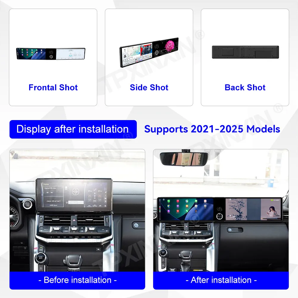 8-Core Dual Screen Android Auto For Toyota Land Cruiser 2021~2025 Multimedia GPS Navigation Car Radio Stereo Receiver Head Unit