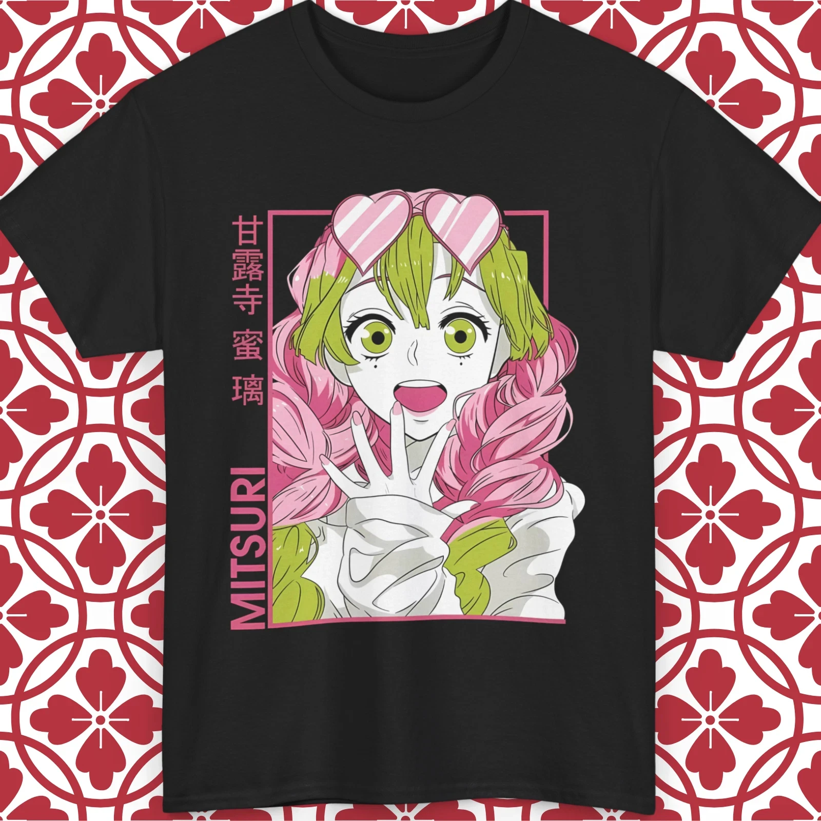2026 Sommer Demon Slayer Anime Kanroji Mitsuri Bedrucktes lockeres Kurzarm-T-Shirt aus reiner Baumwolle für Kinder, Unisex, lässig, Y2K