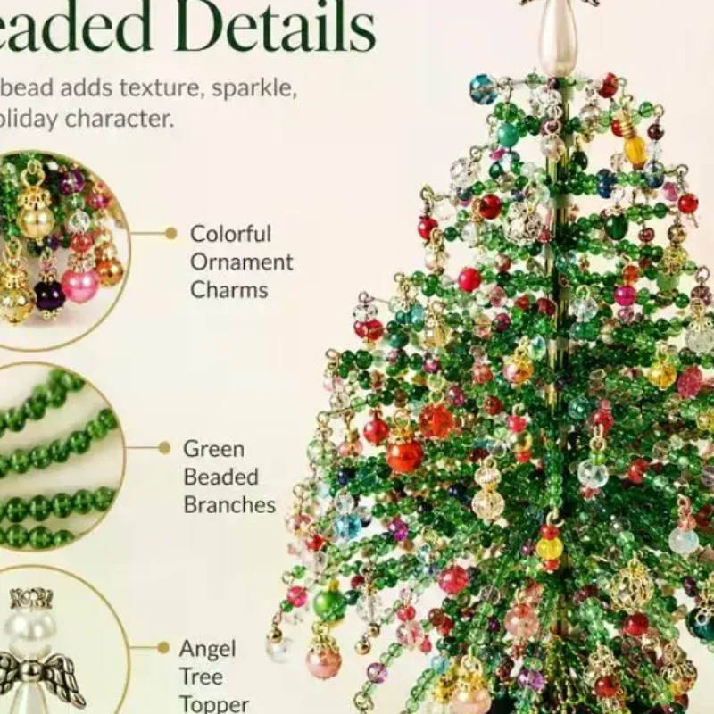 Fun DIY Beaded Christmas Tree Kit Crystal Bead Holiday Craft Set With Beads And Ornaments Handmade Beading Christmas Decorations