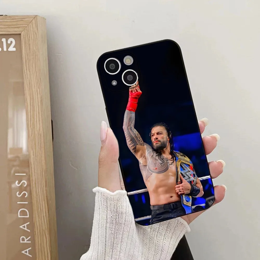 Wrestling Star Roman Reigns Phone Case For iPhone 15,14,13,12,11 Plus,Pro,Max,XR,XS,X,7,8 Plus,SE,Mini Silicone Soft