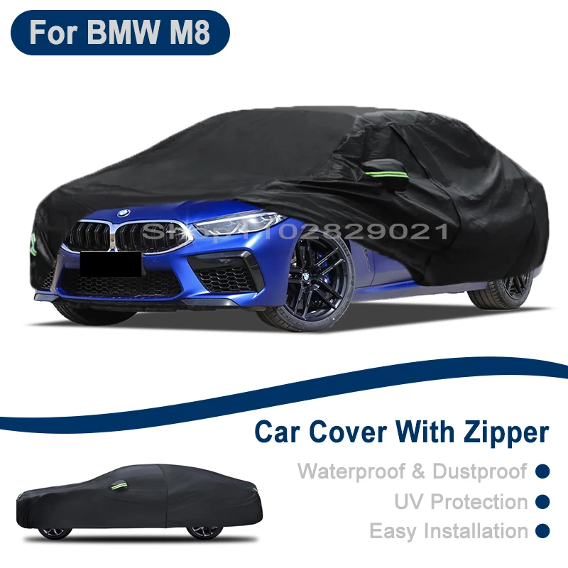 

Outdoor Full Vehicle Cover For BMW M8 - Side Zipper Design, Waterproof Dustproof Sun Protection Car Cover