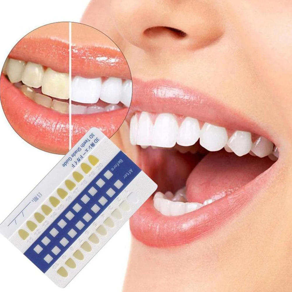 40pcs Teeth Whitening Shade Guide Whitening Color Contrast Cards (White) Tooth Shades Card Teeth Shade Guide